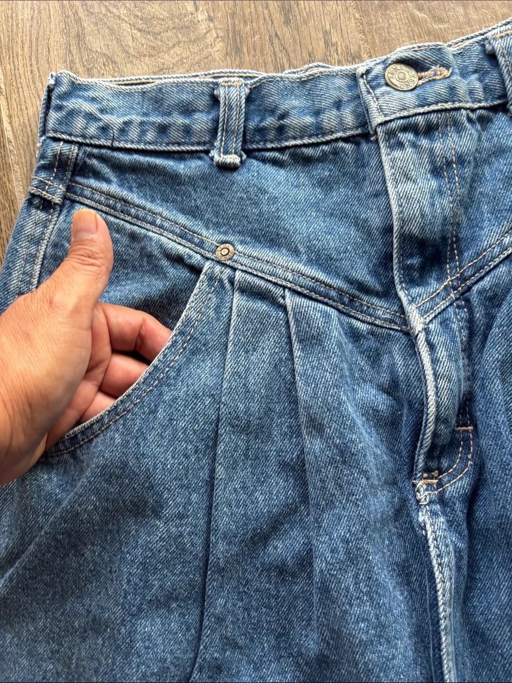 Zena Made In USA Vintage Blue Denim Midi Skirt